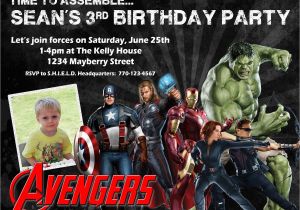 Avengers Birthday Invites Avengers Birthday Invitation Design W Child 39 S Photo