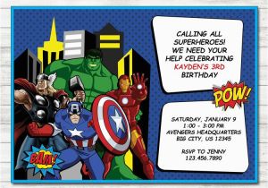 Avengers Birthday Invites Avengers Invitation Avengers Party Avengers Printable