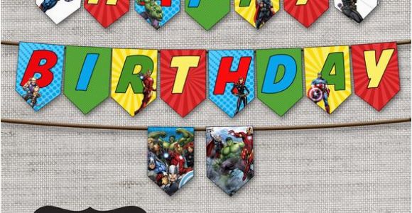 Avengers Happy Birthday Banner Free Printable Avengers Birthday Banneravengersavengers by Diypartyprint