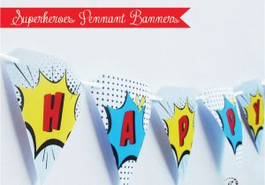 Avengers Happy Birthday Banner Free Printable Superheroes Pennant Banners for Avengers Birthday Party