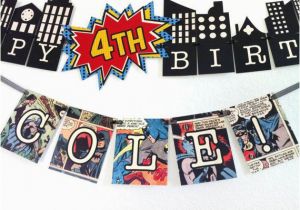 Avengers Happy Birthday Banner Free Printable Vintage Comic Spiderman or Batman Banner Printable by