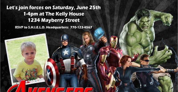 Avengers Photo Birthday Invitations Avengers Birthday Invitation Design W Child 39 S Photo