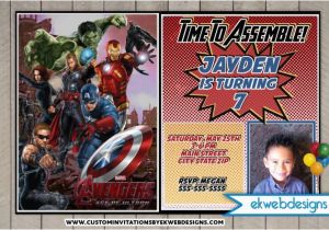 Avengers Photo Birthday Invitations the Avengers Birthday Invitations the Avengers Age Of Ultron