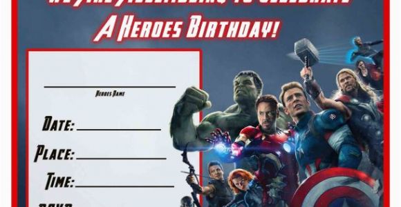 Avengers themed Birthday Invitation Free Avengers Age Of Ultron Printable Birthday Invitation