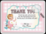 Baby 1st Birthday Thank You Cards Vintage Baby 1st Birthday Thank You Cards Di 230ty
