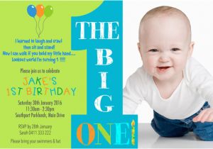 Baby Boy 1st Birthday Party Invitations Australian Made Boys Birthday Party Invitation Printed or
