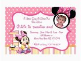 Baby First Birthday Cards Design Printable Baby Minnie Mouse First Birthday Invitations