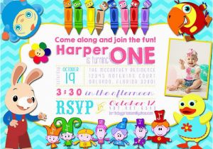 Baby First Tv Birthday Invitations Baby First Tv Inspired Birthday Party Photo Invitation