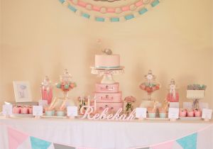 Baby Girl 1st Birthday Decoration Ideas Pink Decoration Idea for Christening Baby Girl Party