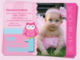 Baby Girl 1st Birthday Invitation Templates Owl 1st Birthday Invitations Ideas Bagvania Free