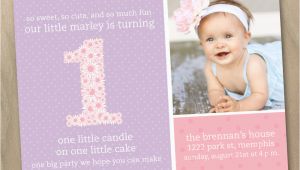 Baby Girl First Birthday Invitation Wording Baby Girl First 1st Birthday Photo Invitation Pink and