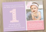 Baby Girl First Birthday Party Invitations Baby Girl First 1st Birthday Photo Invitation Pink and