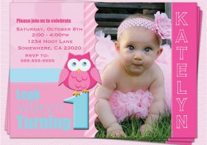 Baby Girl First Birthday Party Invitations Owl 1st Birthday Invitations Ideas Bagvania Free