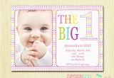 Baby Girls First Birthday Invitations Rainbow First Birthday Invitation Baby Girl Diy Photo