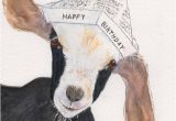 Baby Goat Birthday Card Birthday Goat Card Watercolor Print Card with Envelope