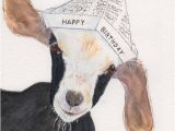 Baby Goat Birthday Card Birthday Goat Card Watercolor Print Card with Envelope