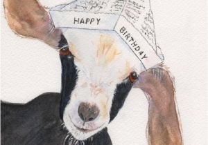 Baby Goat Birthday Card Birthday Goat Card Watercolor Print Card with Envelope