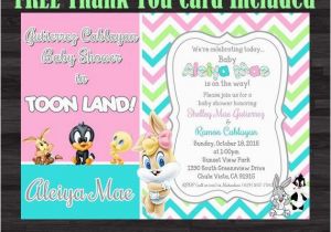 Baby Looney Tunes Birthday Invitations Baby Tunes Invitation Baby Shower Invitation by soniardesigns