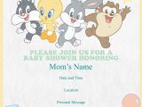 Baby Looney Tunes Birthday Invitations Looney Tune Baby Shower Invitation Google Search Baby