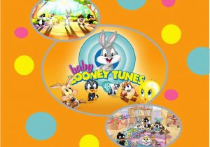 Baby Looney Tunes Birthday Invitations Personalised Baby Looney Tunes Birthday Card