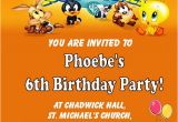 Baby Looney Tunes Birthday Invitations Personalised Baby Looney Tunes Birthday Card