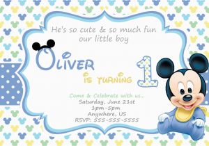 Baby Mickey First Birthday Invitations Baby Mickey 1st Birthday Invitations Partyexpressinvitations