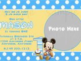 Baby Mickey First Birthday Invitations Baby Mickey First Birthday Invitations Best Party Ideas