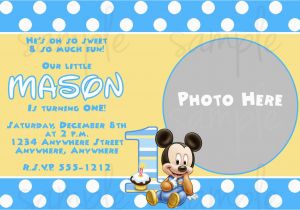 Baby Mickey First Birthday Invitations Baby Mickey First Birthday Invitations Best Party Ideas