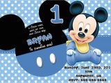 Baby Mickey First Birthday Invitations Baby Mickey First Birthday Invitations Best Party Ideas