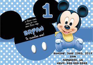 Baby Mickey First Birthday Invitations Baby Mickey First Birthday Invitations Best Party Ideas