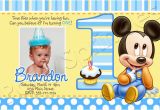Baby Mickey First Birthday Invitations Baby Mickey First Birthday Invitations Free Invitation