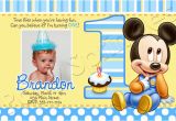 Baby Mickey First Birthday Invitations Baby Mickey First Birthday Invitations Free Invitation