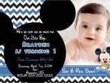 Baby Mickey First Birthday Invitations Baby Mickey Mouse 1st Birthday Invitation