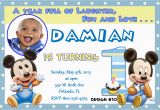 Baby Mickey First Birthday Invitations Baby Mickey Mouse 1st Birthday Invitations Dolanpedia