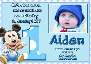 Baby Mickey First Birthday Invitations Jb21 Baby Mickey Mouse 1st Birthday Invitations