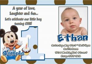 Baby Mickey First Birthday Invitations Jb25 Baby Mickey Mouse 1st Birthday Invitations