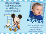 Baby Mickey First Birthday Invitations Mickey Mouse 1st Birthday Invitations Baby Mickey Mouse 1st