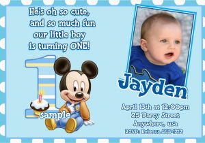 Baby Mickey First Birthday Invitations Mickey Mouse 1st Birthday Invitations Baby Mickey Mouse 1st