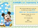 Baby Mickey First Birthday Invitations Mickey Mouse 1st Birthday Invitations for Girls and Boys