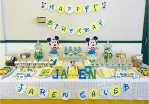 Baby Mickey Mouse 1st Birthday Decorations Baby Mickey Mouse Birthday Quot Happy 1st Birthday Quot Catch