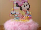 Baby Minnie 1st Birthday Decorations Baby Minnie Mouse Cake topper 1st First Birthday Party Table
