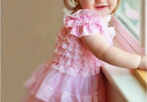 Babys First Birthday Dresses Pink Lace Dress Headband Set toddler Dress Baby Dress