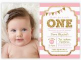 Babys First Birthday Invitations Pink and Gold 1st Birthday Invitation Ellison Reed