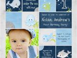 Babys First Birthday Invitations Under the Sea St Birthday Invitation Splash Little Boys