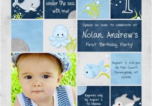 Babys First Birthday Invitations Under the Sea St Birthday Invitation Splash Little Boys