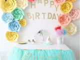 Background Decoration for Birthday Party at Home Cyuan 23pcs Cute Diy Flower Paper Backdrop Glitter Happy