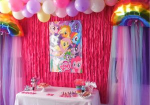 Background Decoration for Birthday Party at Home Raising them Up Right My Little Pony Party