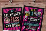 Backstage Pass Birthday Invitations Birthday Invitation Rock Star Vip Pass Backstage Pass