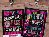 Backstage Pass Birthday Invitations Birthday Invitation Rock Star Vip Pass Backstage Pass