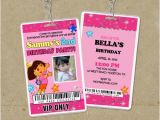 Backstage Pass Birthday Invitations Dora the Explorer Backstage Pass Invitations Personalized